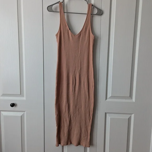 Forever 21 light Pink Ribbed Bodycon Midi Dress - Picture 3 of 3